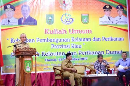 Gubernur Riau Berikan Kuliah Umum di Politeknik Kelautan dan Perikanan Dumai